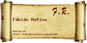 Fábián Rufina névjegykártya